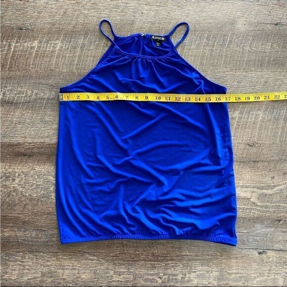 Express Blouse Royal Blue Sleeveless Small Office Preppy Bright Classy - Picture 9 of 11